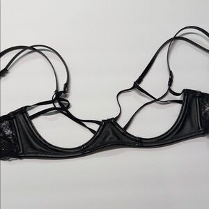 Stripper Victoria’s Secret Leather Open Cup Demi Bra Medium
